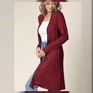 JOHNNY • (wine) Open Cardigan Duster